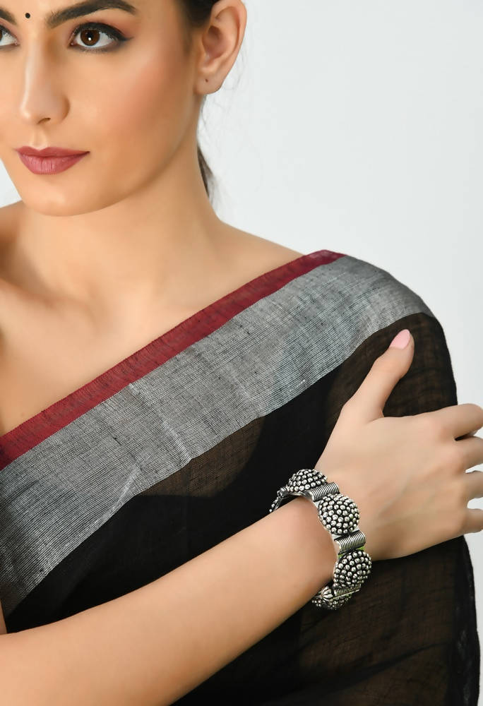 Mominos Fashion Kamal Johar Oxidised German Silver Bangles Set 