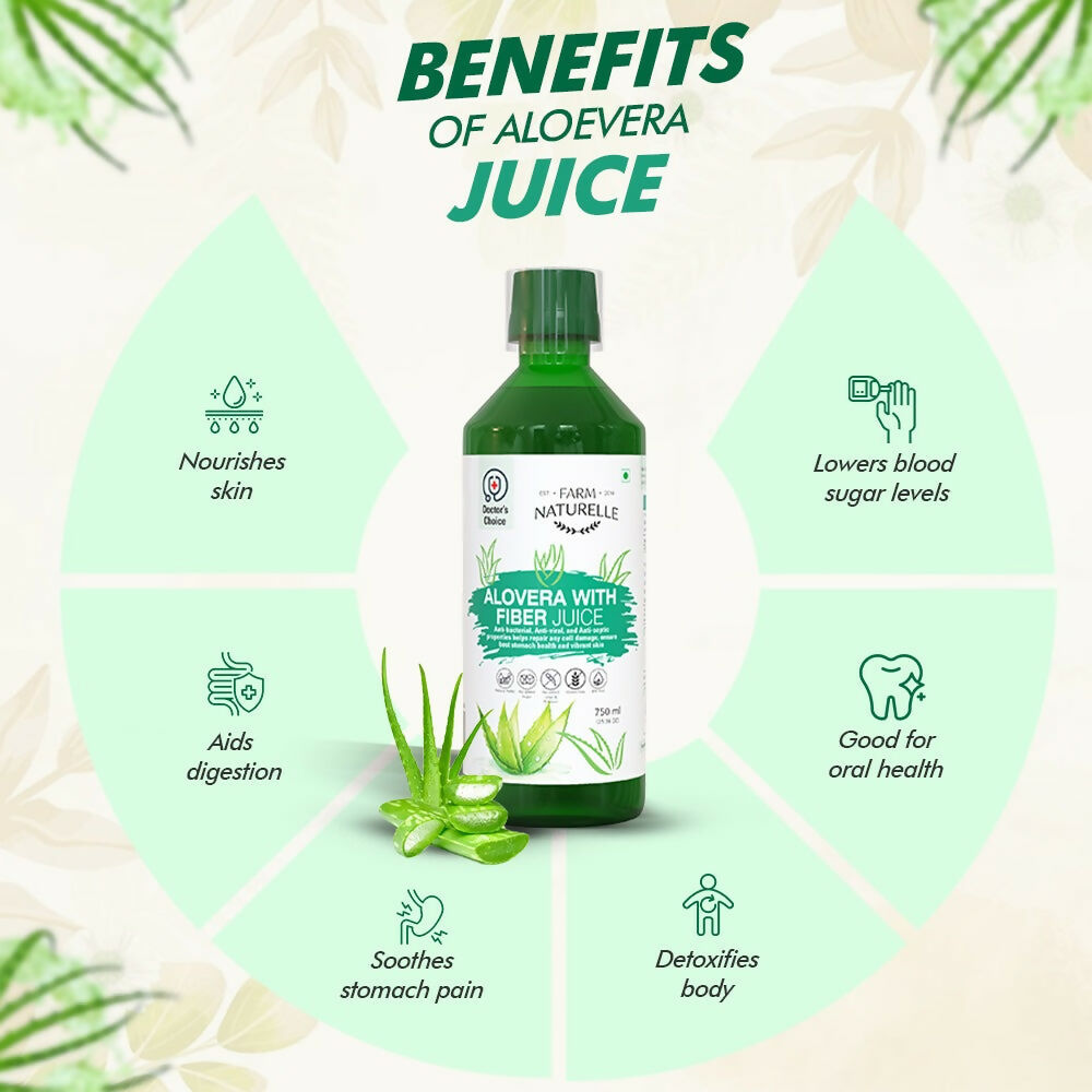 Farm Naturelle Aloe Vera Juice - Revitalize Hair, Skin, and Digestive Health 