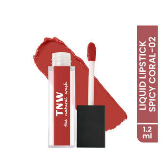The Natural Wash Matte Velvet Longstay Liquid Mini Lipstick - 02 Spicy Coral 