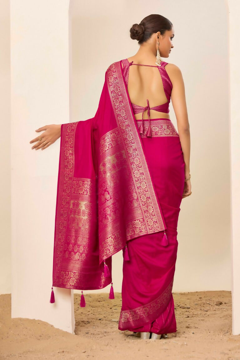 Pink Dolla Silk Wevon Galla Designer Saree - Zeel