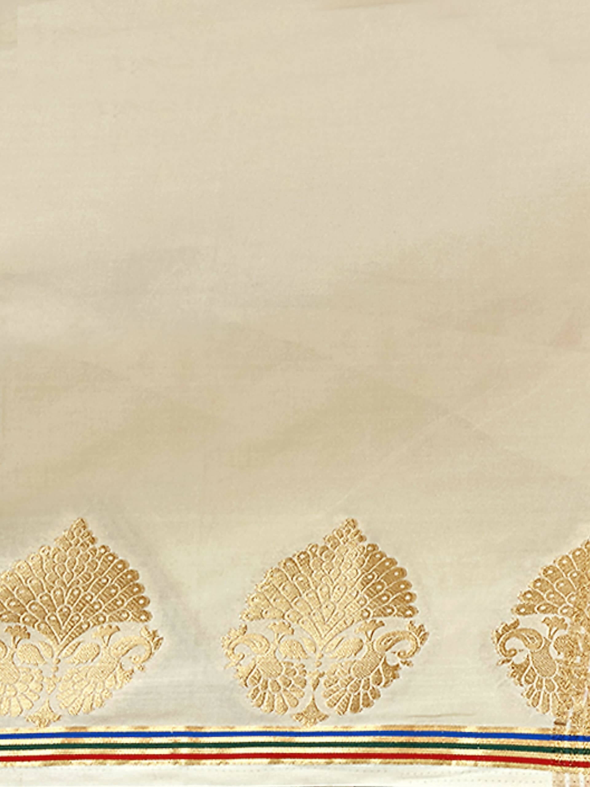 Mimosa Women's Beige Pure Crepe Saree
