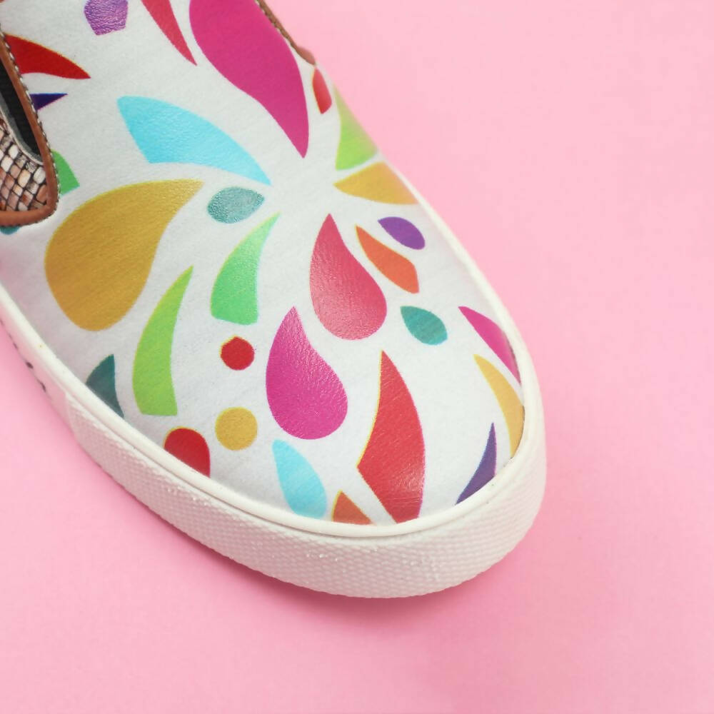 Tiny Bugs Girls Multi Printed Slip Ons Sneakers - White  Grab2Buy Tiny Bugs Grab2Buy