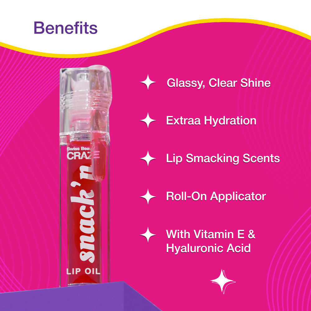 Swiss Beauty Craze Snack'N Nourishing Lip Oil - 1. Cinnamon Roll 
