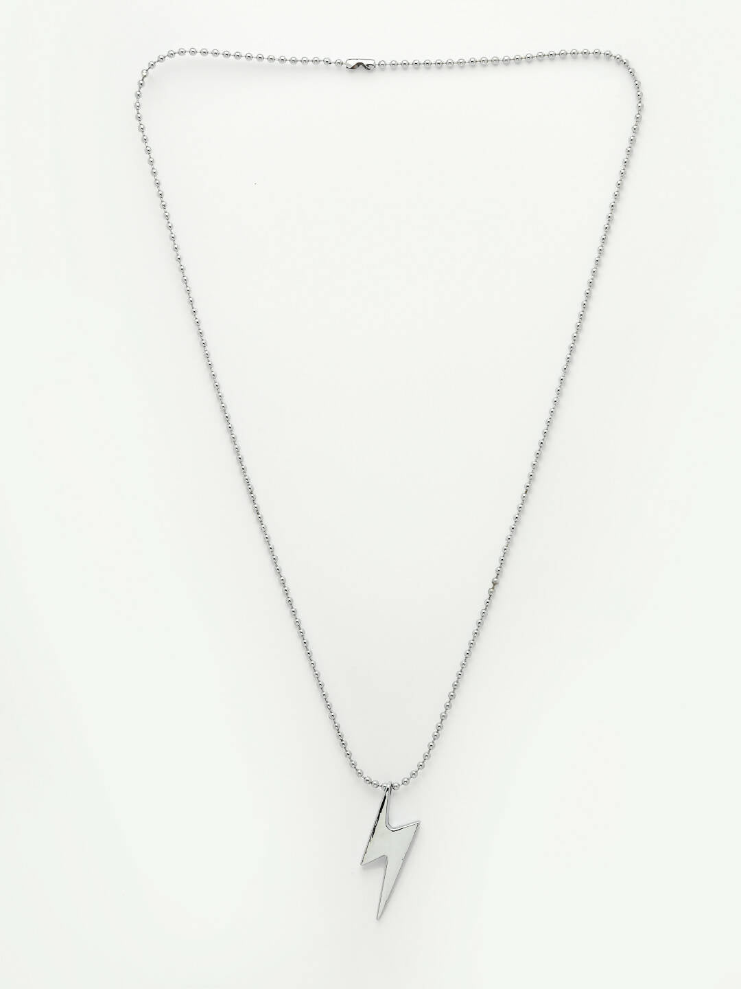 NVR Men Silver Plated Flash Pendent With Chain 