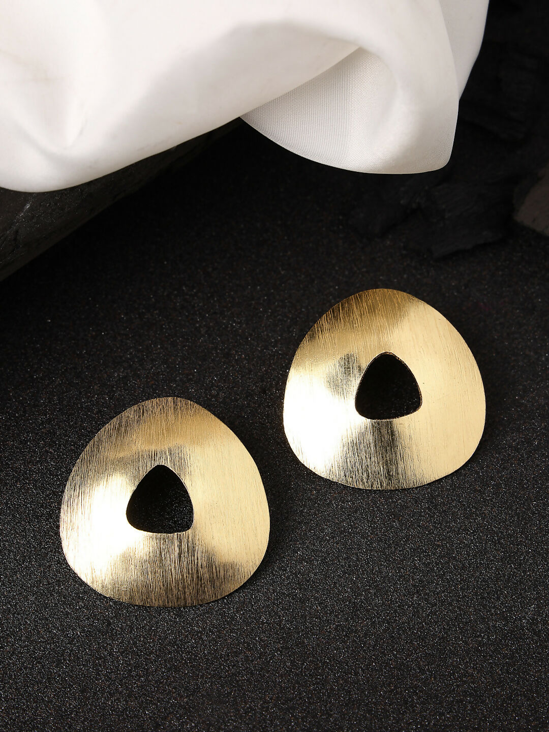 NVR Women Gold-Plated Alloy Triangular Drop Earrings - Grab2buy