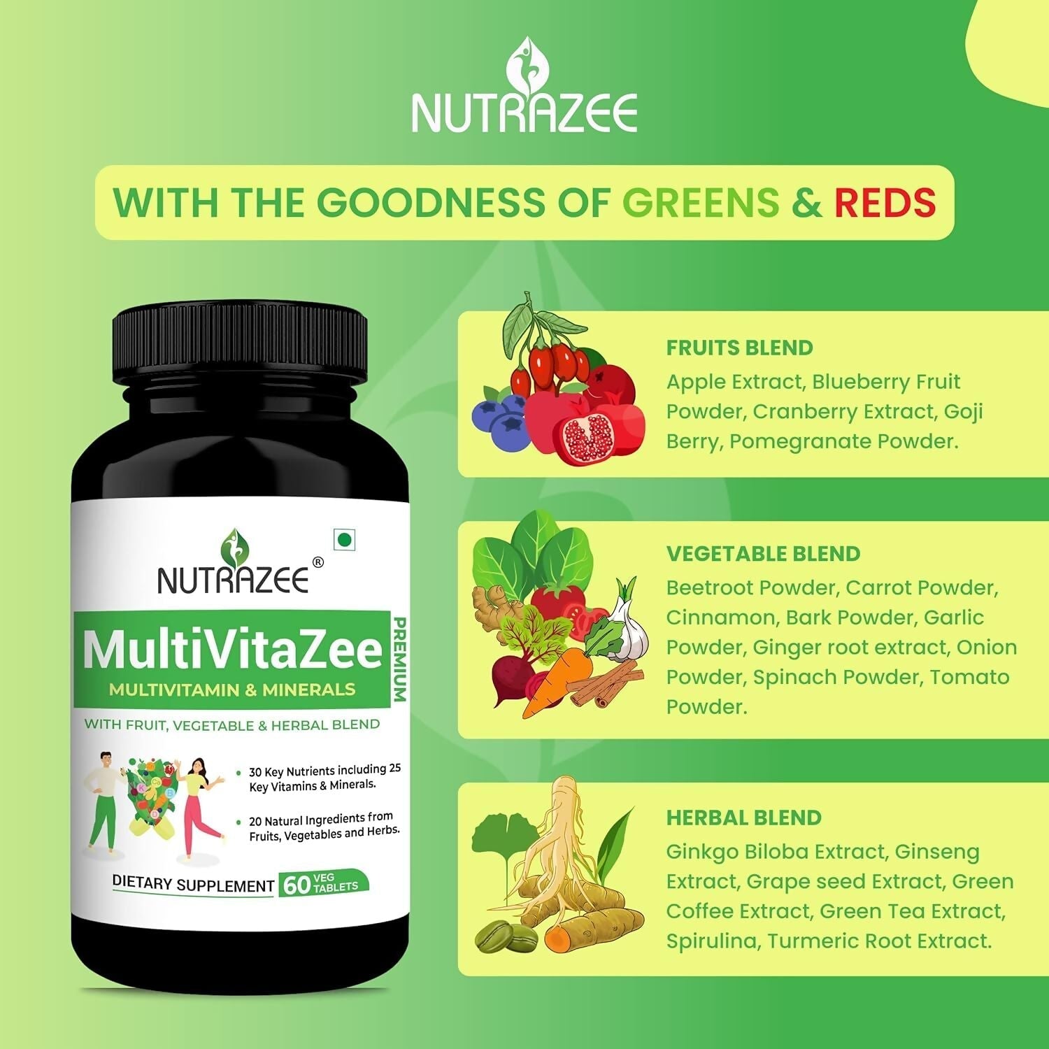 Nutrazee MultiVitaZee Multivitamin & Minerals Tablets 