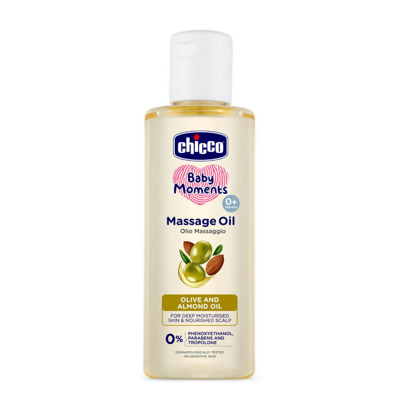 Chicco Baby Moments Massage Oil For Moisturised Skin, Nourished Hair & Scalp 
