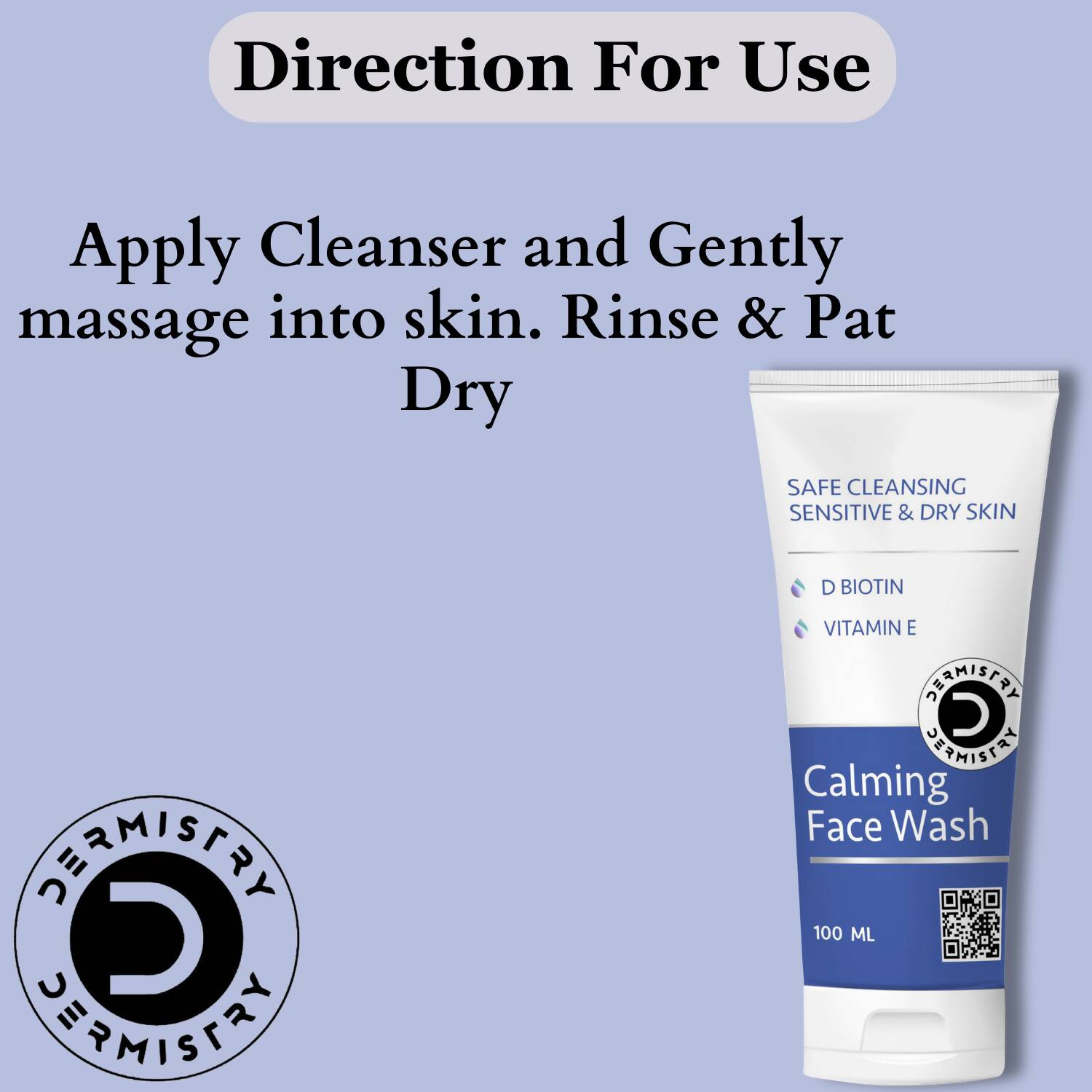 Dermistry Dry & Sensitive Skin Body Milk Lotion & Calming Face Wash 