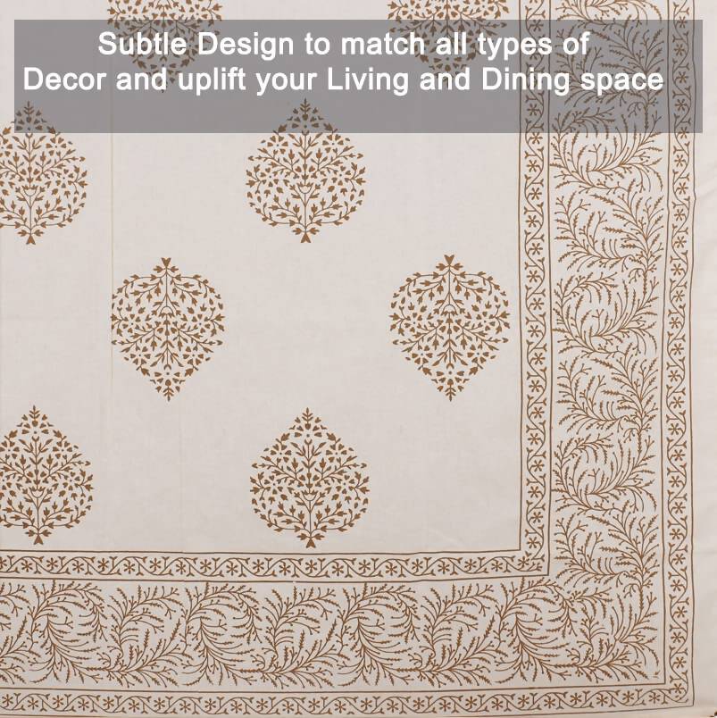 Urbano Homz Table Cloth for 6 Seater Dining Table - Cream  Grab2Buy Generic Grab2Buy