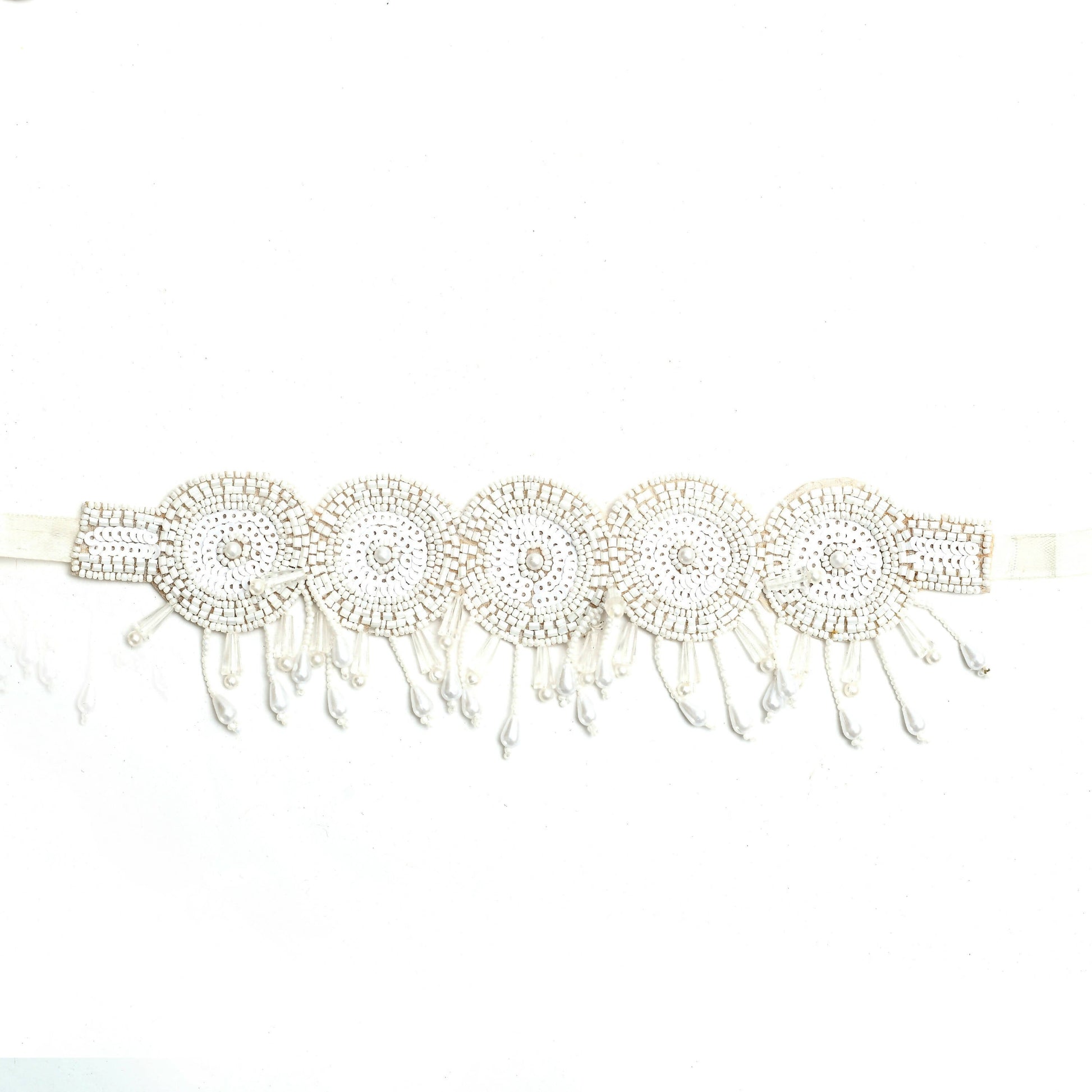 Mominos Fashion Johar Kamal Handicraft Off White/Golden Pearls Necklace with Earrings For Women - Grab2buy