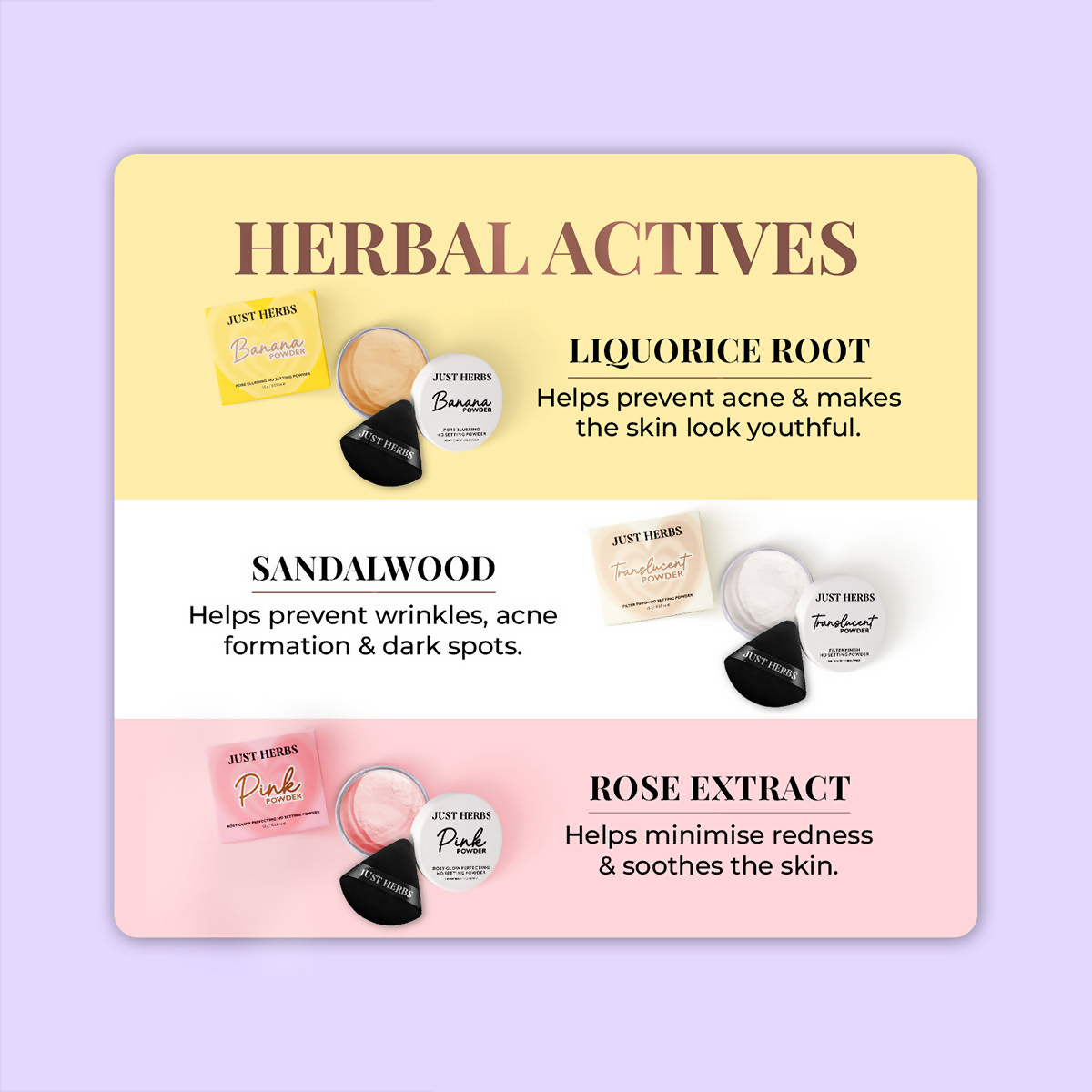 Just Herbs HD Setting Loose Powder - Pink
