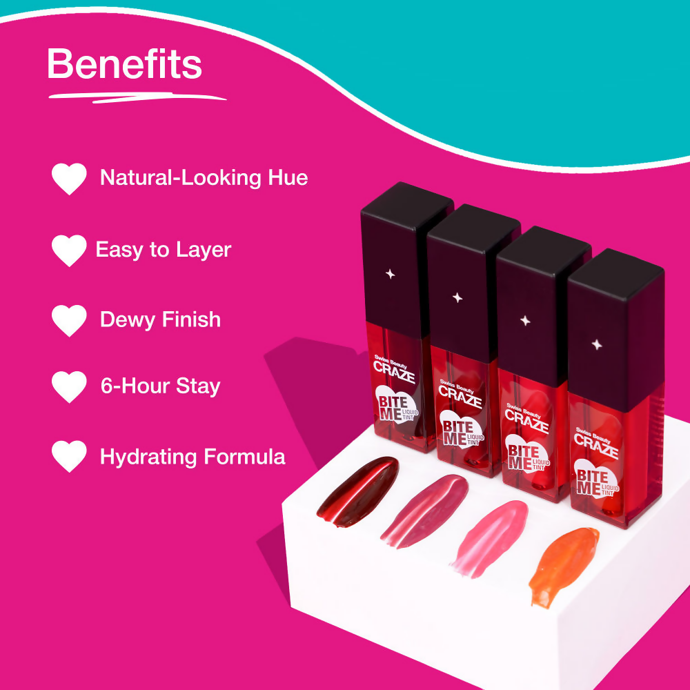 Swiss Beauty Craze Bite Me Liquid Tint - 1 Juicy Peach 