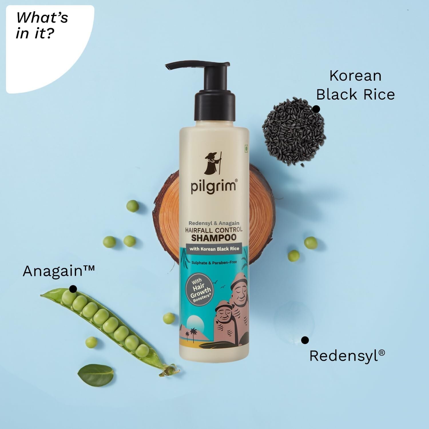 Pilgrim Redensyl & Anagain Hairfall Control Shampoo with Korean Black Rice - Grab2buy