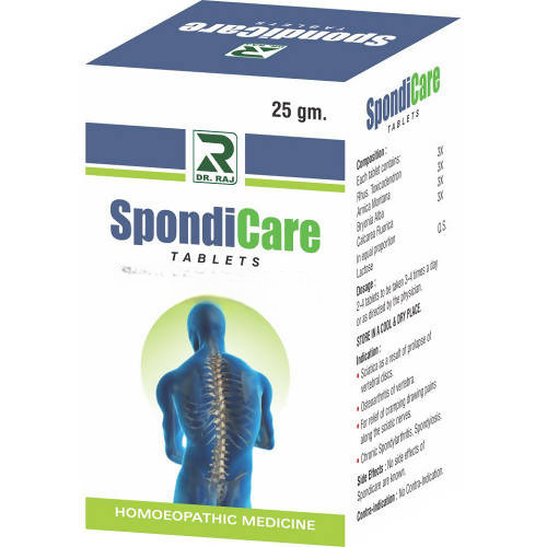 Dr. Raj Homeopathy Spondicare Tablets – Homeopathic Cervical Spondylosis & Spine Wellness Remedy 