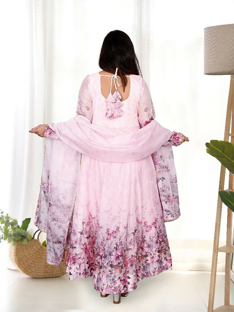 Joban Fashion Pink Kurta Set Organza Sequin Embroidery Work 