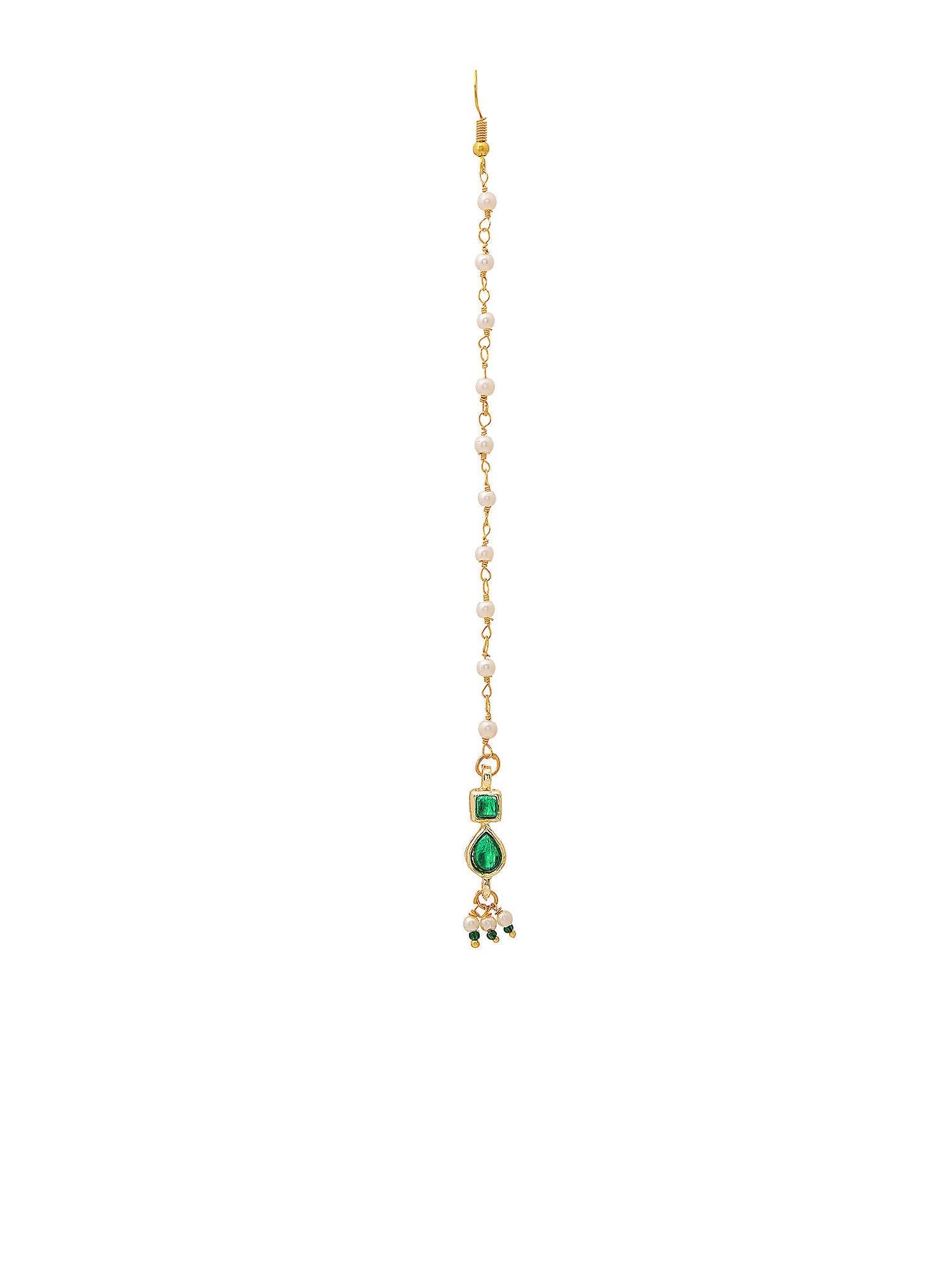Ruby Raang Green Meenakari Kundan Maang Tikka | Swadesiicart