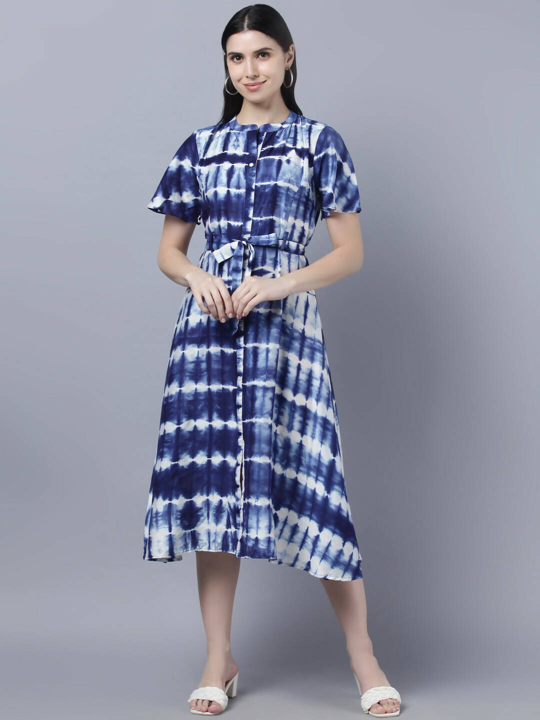 Myshka Stylish Multicolor Half Sleeve Women's Dress