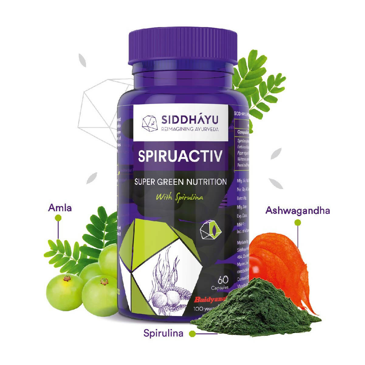 Siddhayu Ayurveda Spiruactiv Capsules with Spirulina - Grab2buy