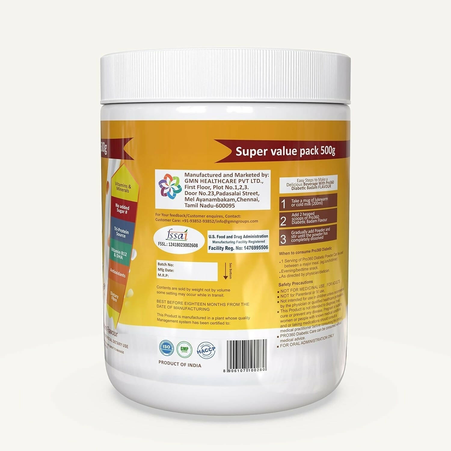 Pro360 Diabetic Care Protein Powder 