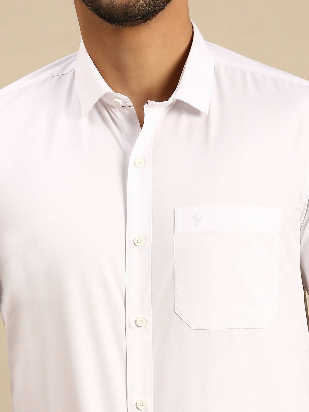 Ramraj Cotton Mens Half Sleeve Formal 100 % Cotton White Shirt 