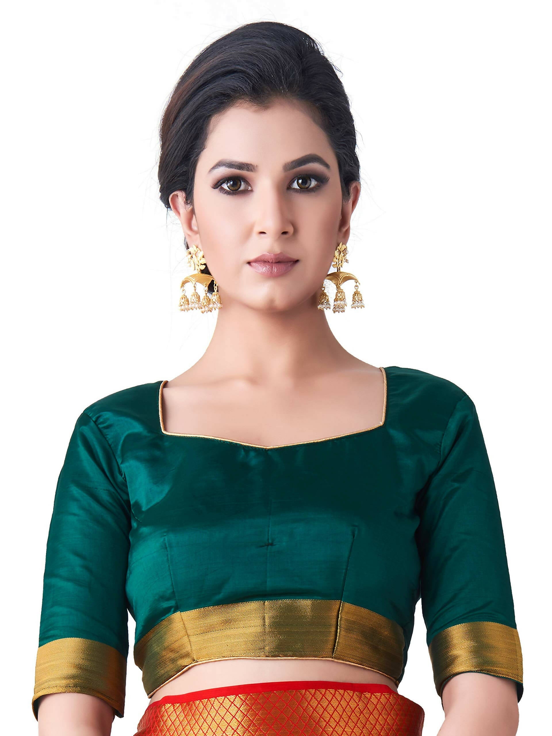 Mimosa Women's Red Kanchipuram Art Silk Saree