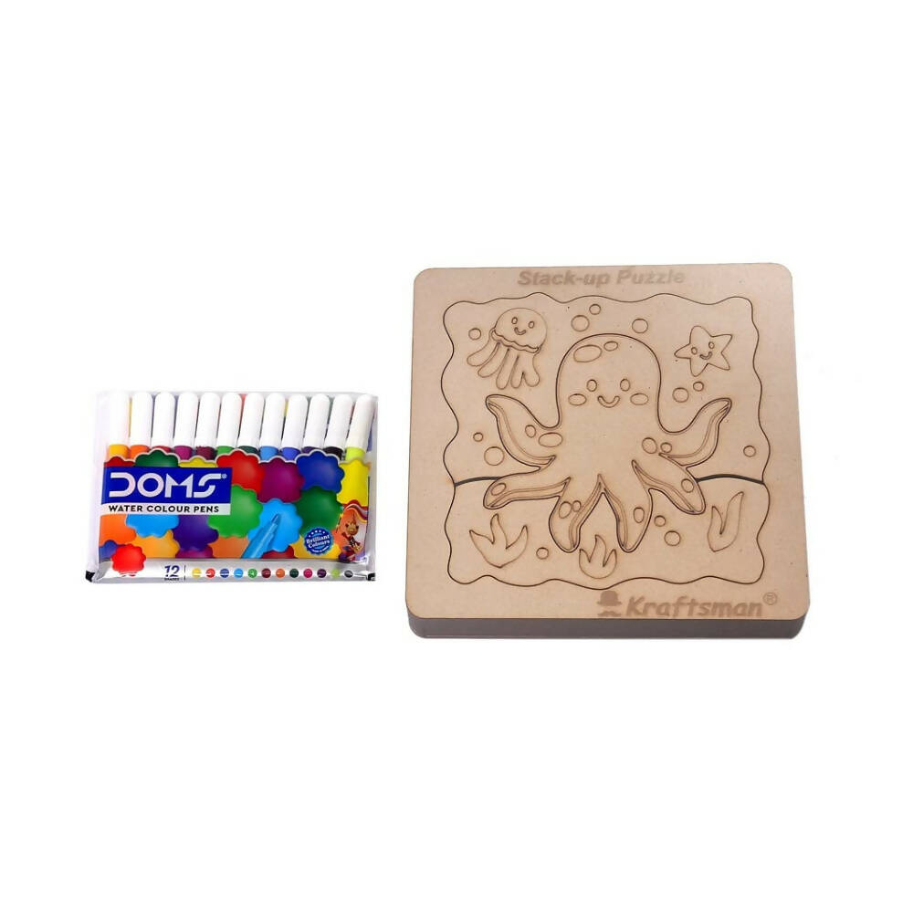Kraftsman Stack up Puzzles/ Layered Puzzle Octopus Shape for Kids | Color Kit Included | 18 Pieces Puzzle