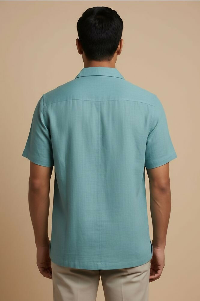 Seaform — Sea Green Linen Shirt by Hilo Design