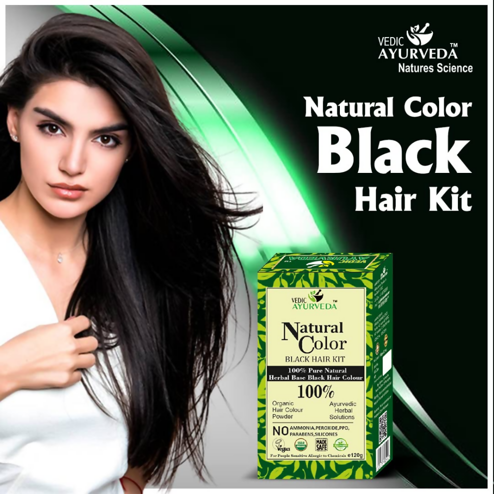 VedicAyurveda Natural Color Black Hair Kit  Grab2Buy VedicAyurveda Grab2Buy