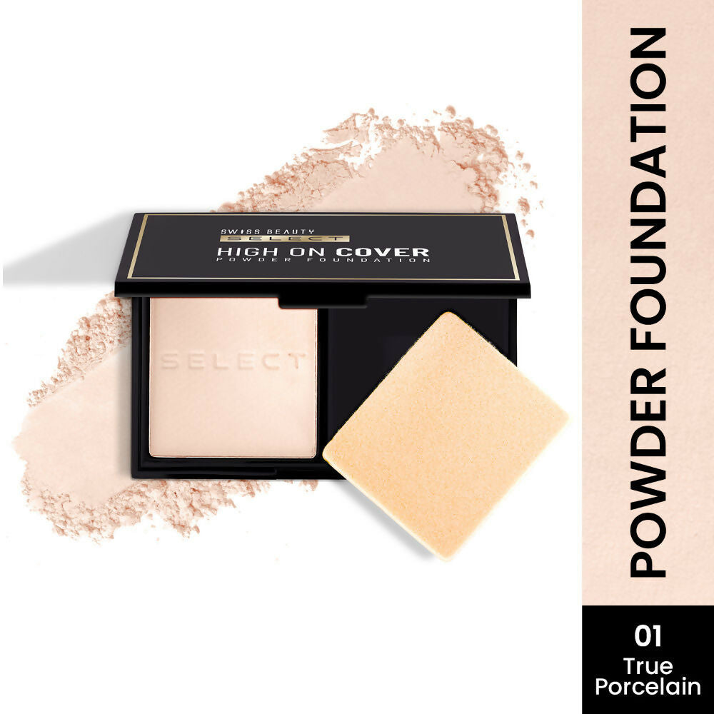 Swiss Beauty Select High On Cover Powder Foundation - 1 True Porcelain 