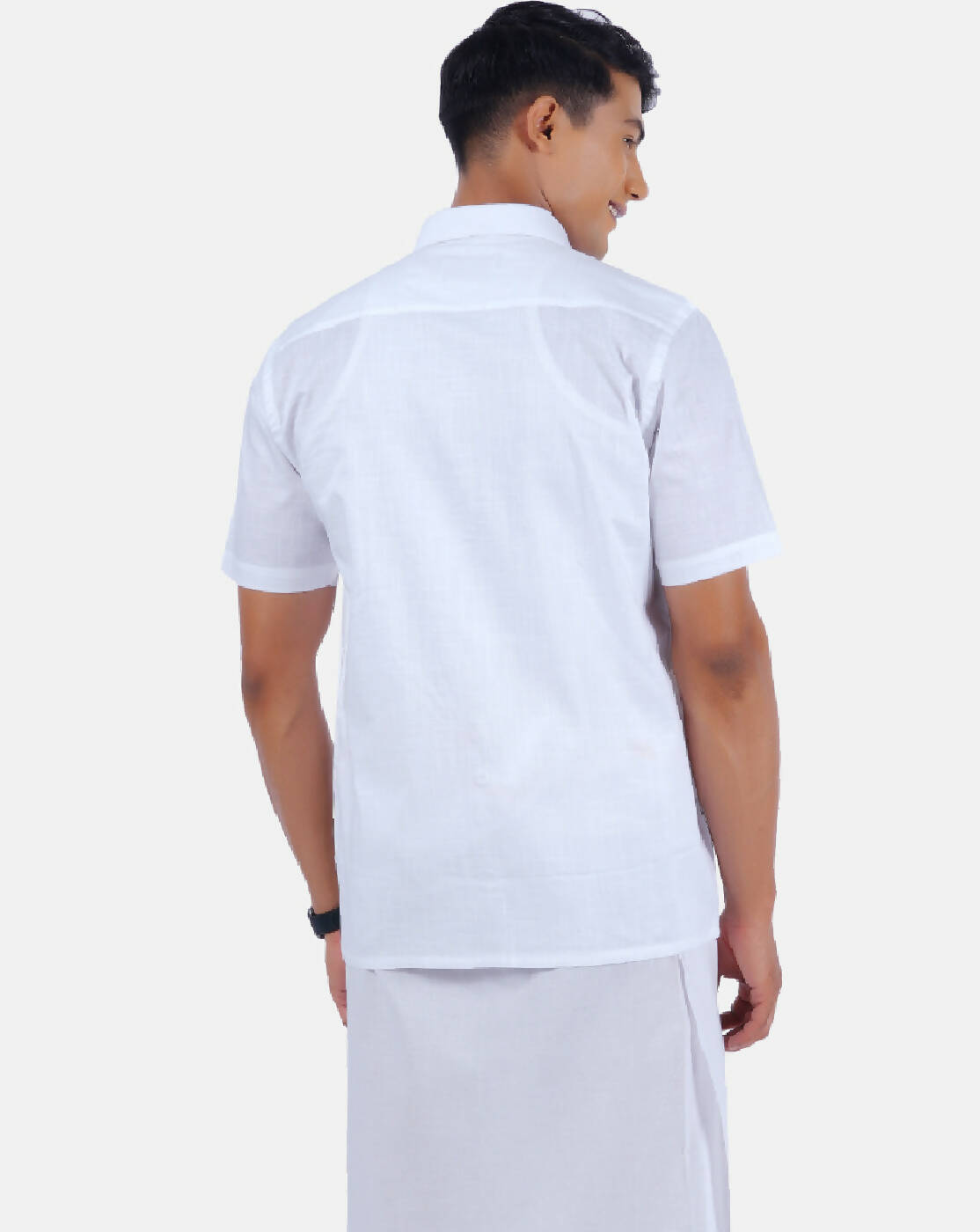 Ramraj Cotton Mens 100% Cotton Half Sleeve White Shirt 