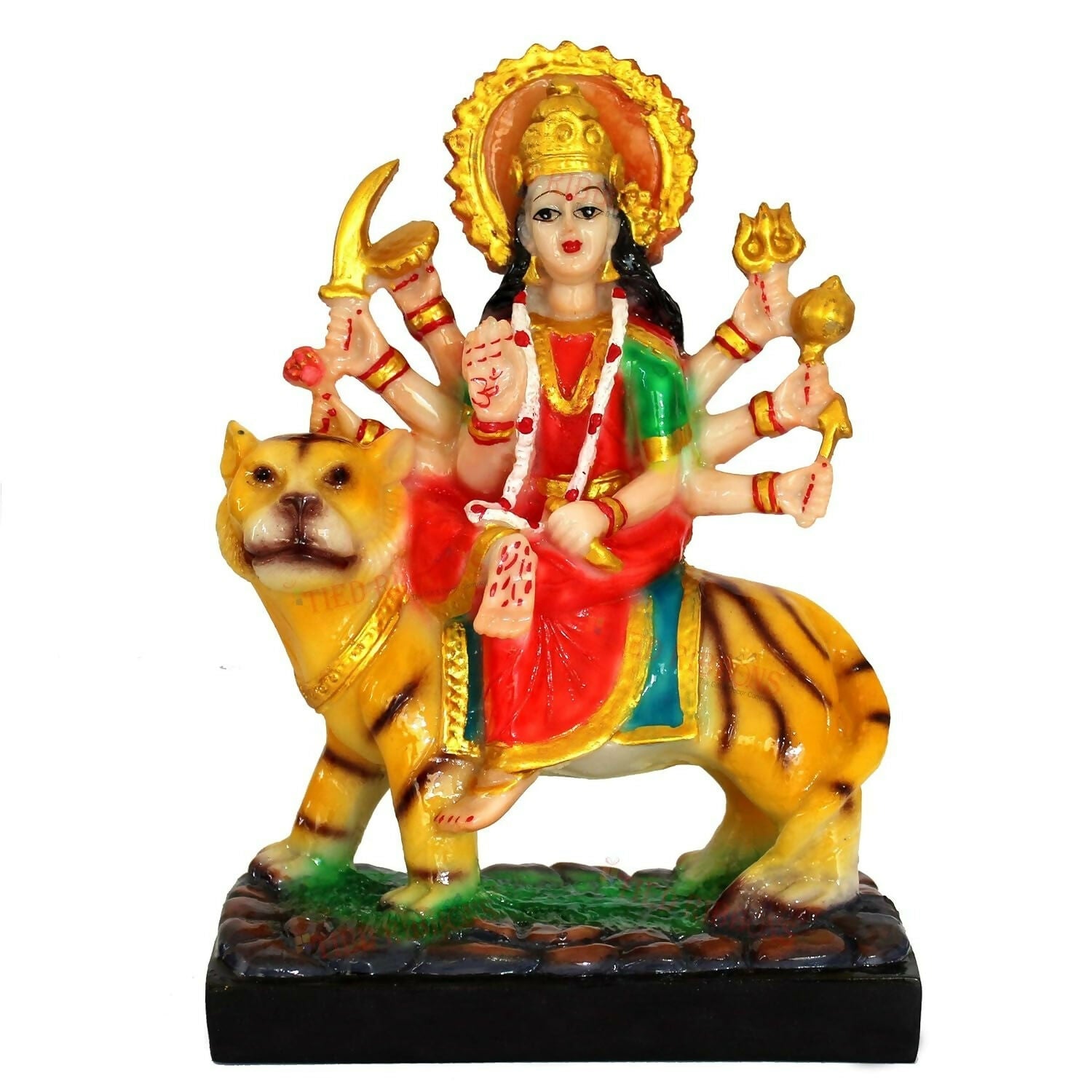 Tied Ribbons Nav Durga Devi Sherawali Mata Murti Statue - Grab2buy