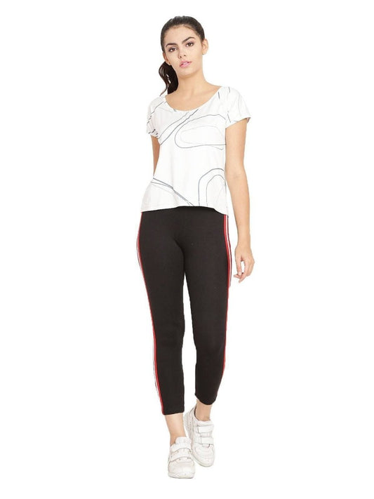 Asmaani Black color Hosiery Lower with Two Side Pockets and Tapped