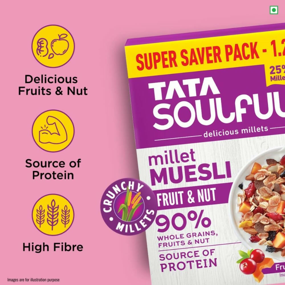 Tata Soulfull Millet Muesli Breakfast Cereals (Fruit & Nut) - Grab2buy