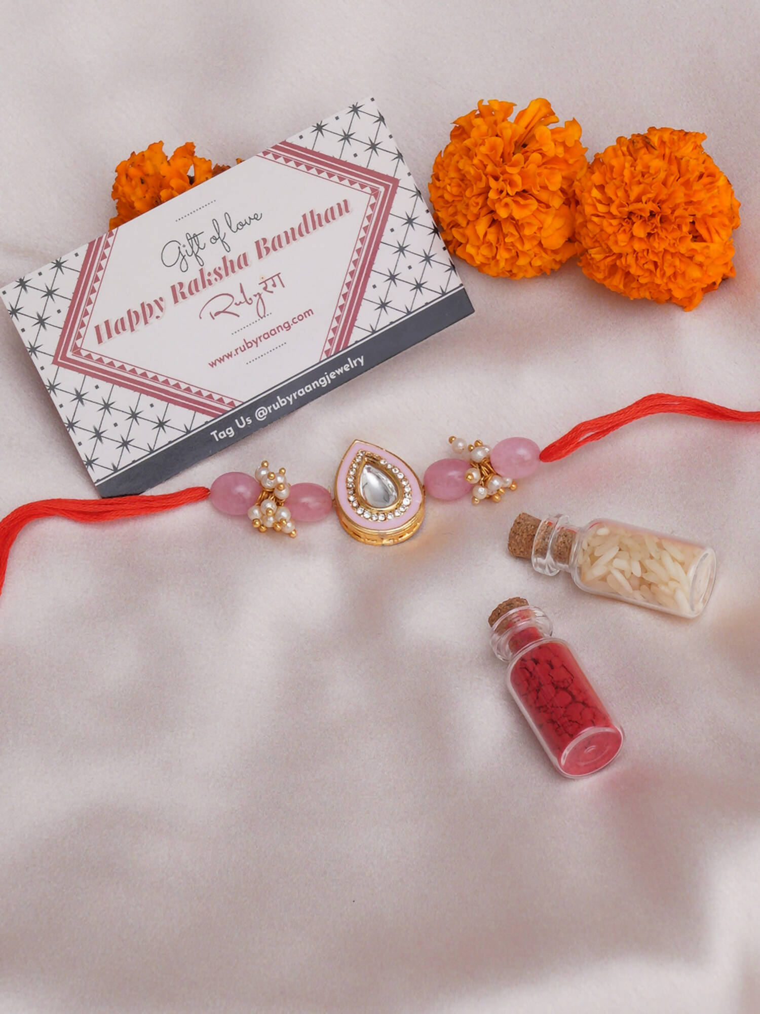 Designer kundan Rakhi - Ruby Raang