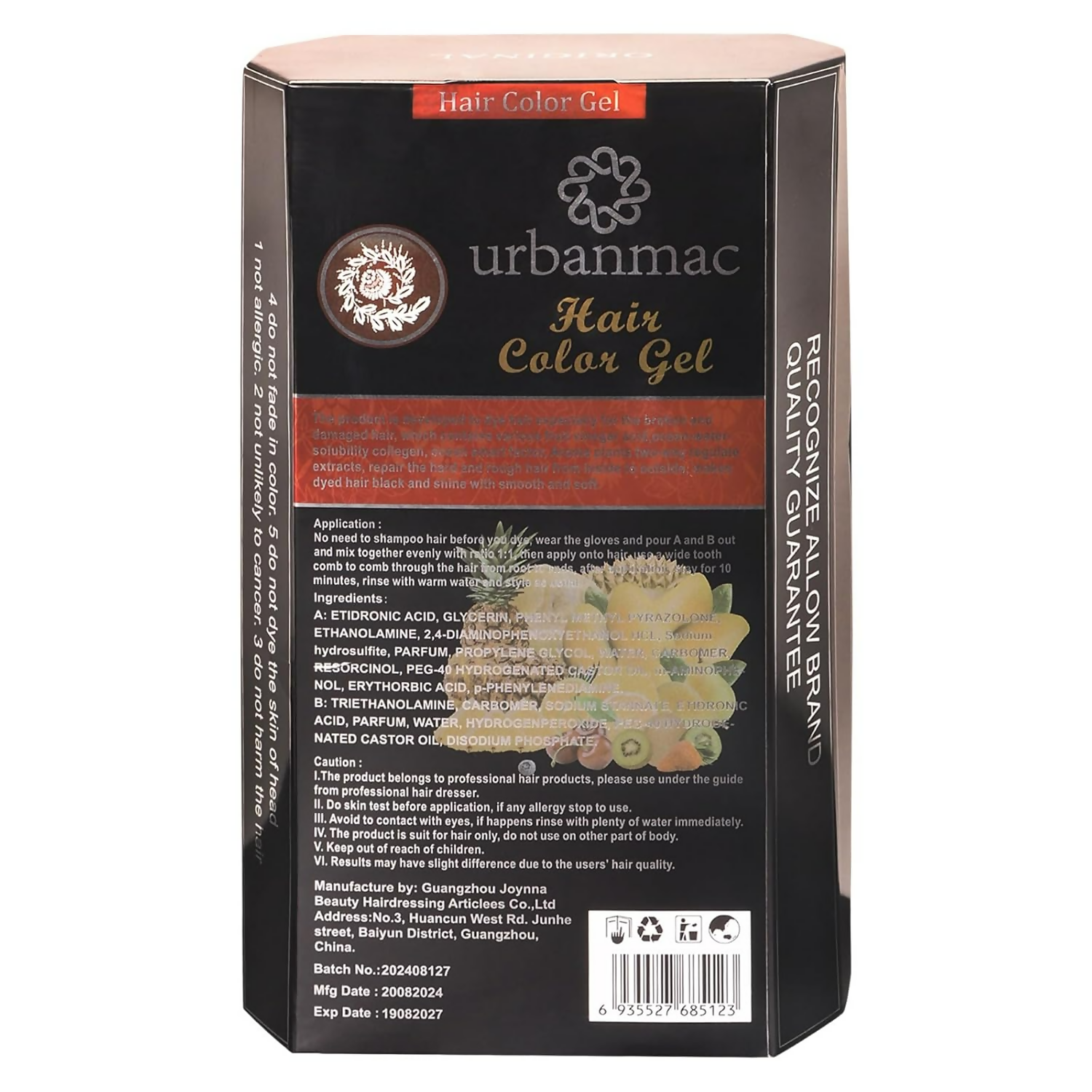 Urbanmac Fruit Vinegar Gel Hair Color Natural Hair Color Dye For Black  Grab2Buy Urbanmac Grab2Buy