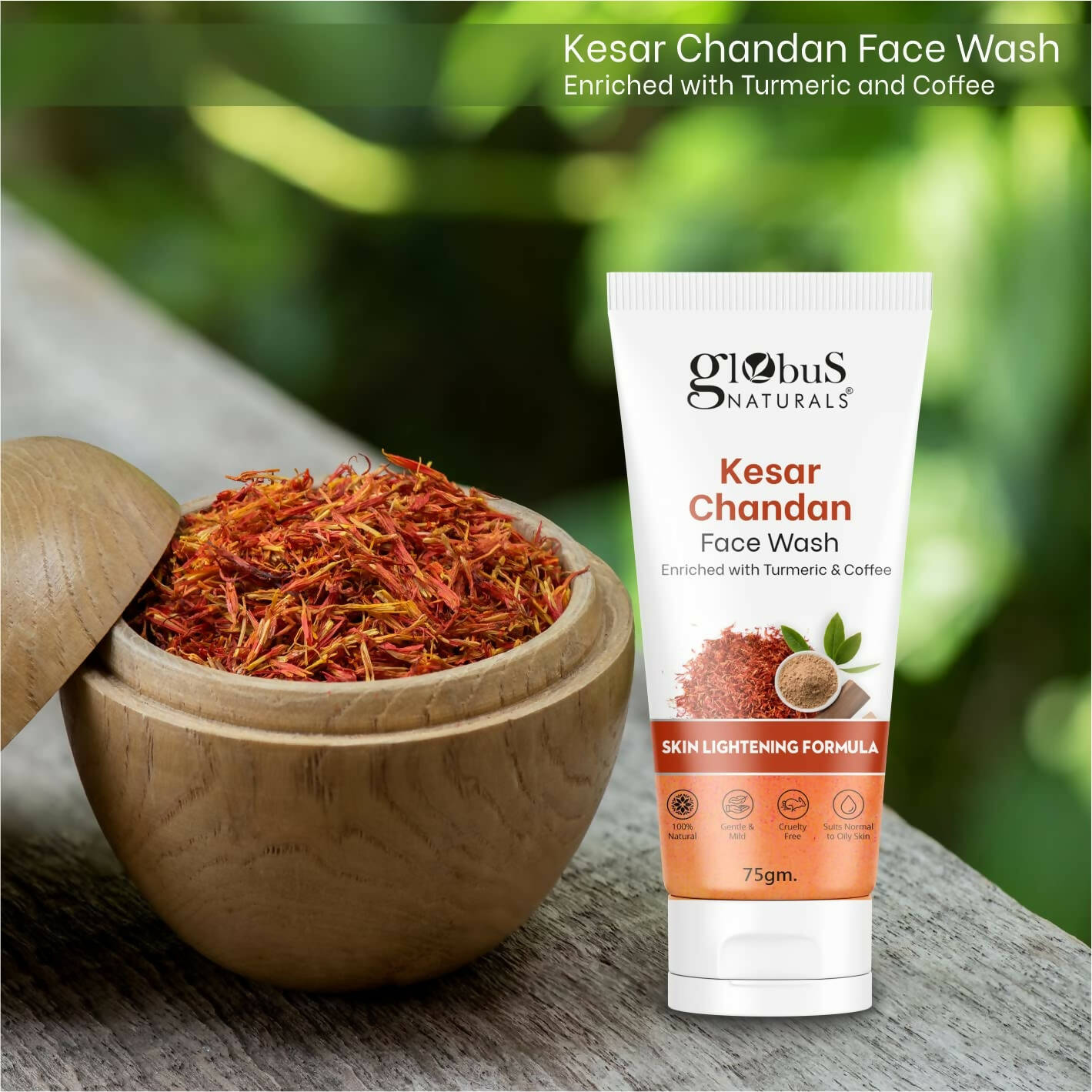 Globus Naturals Kesar Chandan Skin Lightening & Tan Removal Face wash - Grab2buy