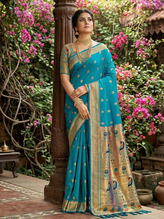 Shree Shyam Fashion Sky Blue Soft Silk Saree