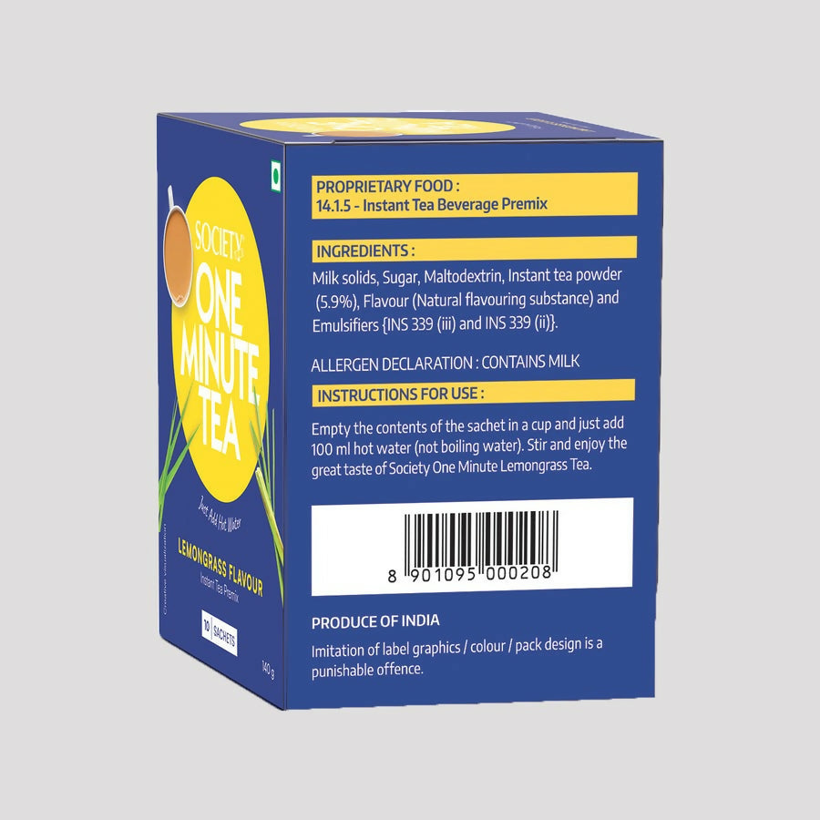 Society OMT Elaichi & OMT Lemongrass Flavour Tea Premix Combo 