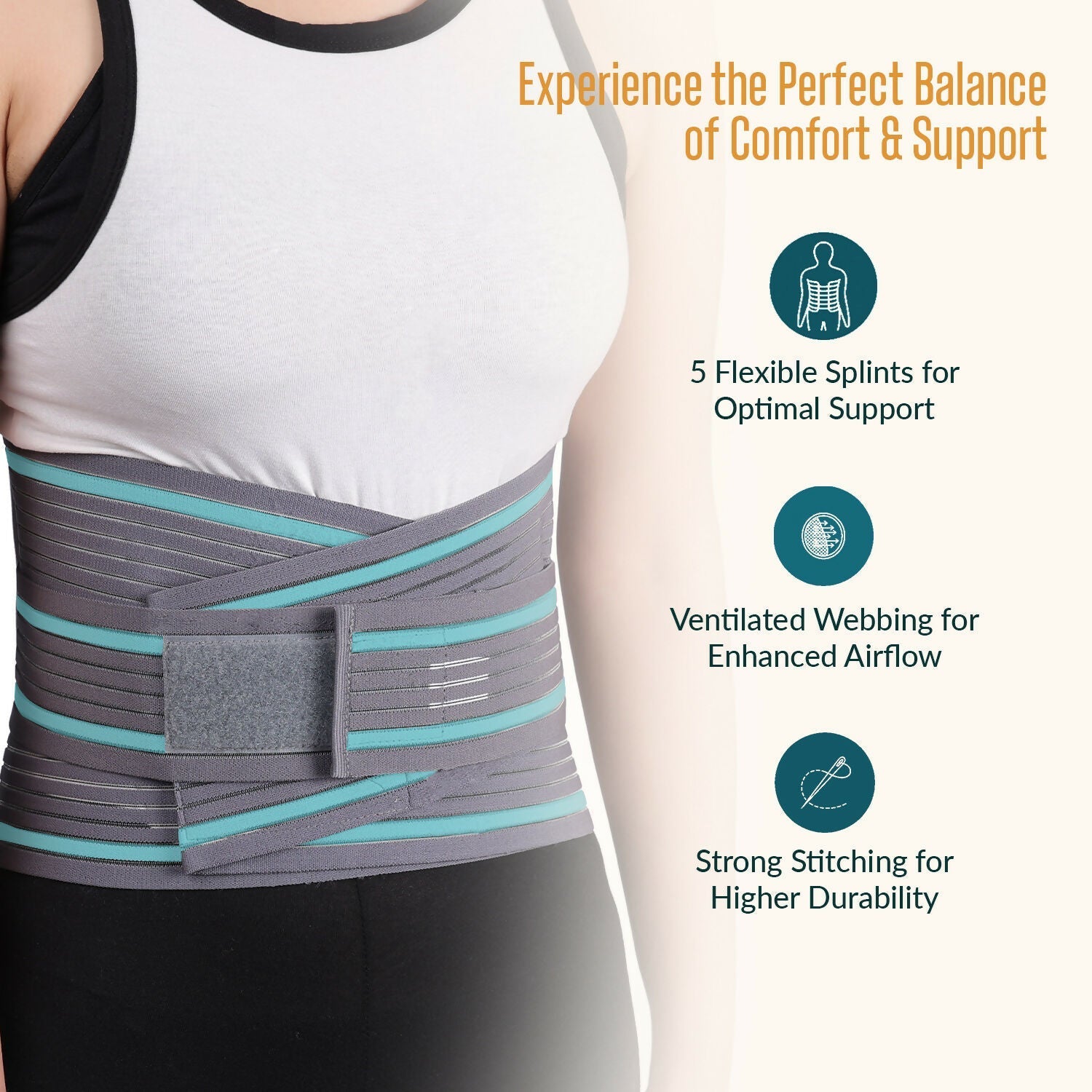 Orth-rem Back Support Brace For Men & Women Lower Back Pain Relief Belt 