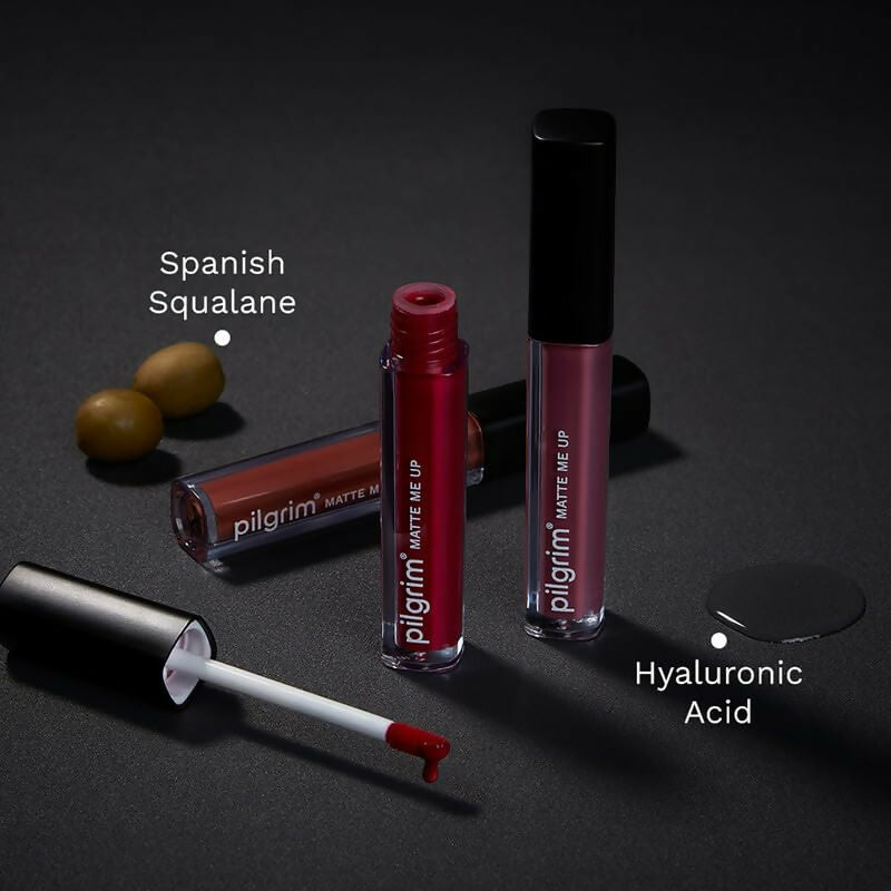 Pilgrim Liquid Matte Lipstick with Hyaluronic Acid - Purple Lust - Grab2buy