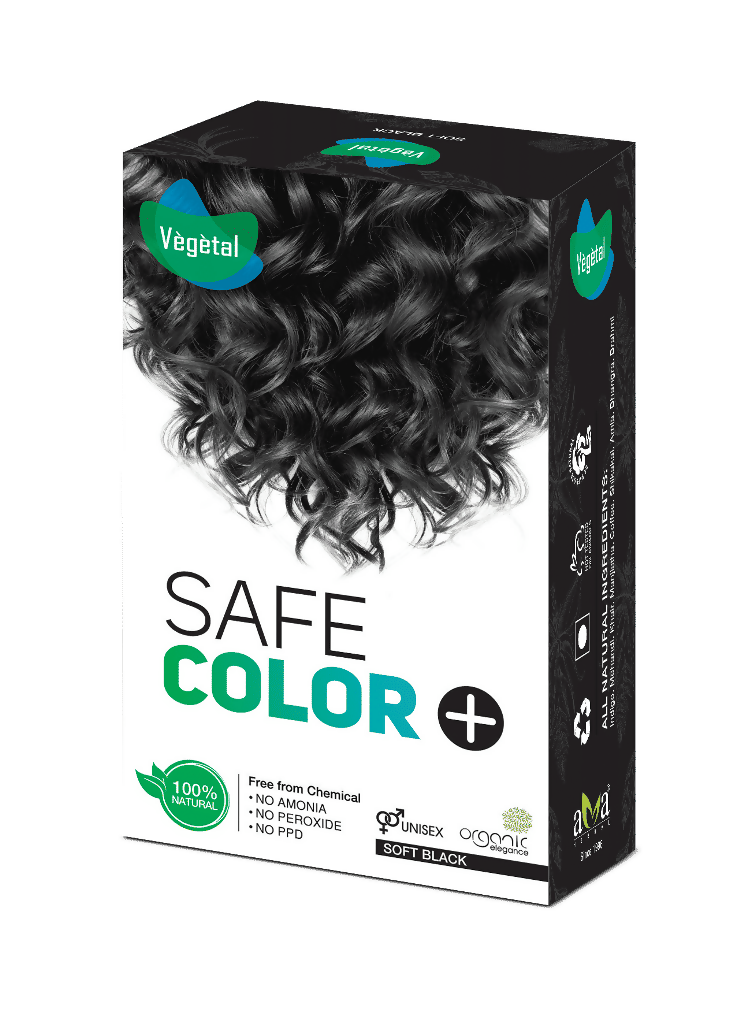 Vegetal Safe Color, Hair Color - Soft Black (Black)  Grab2Buy Vegetal Grab2Buy