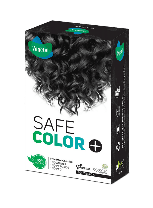 Vegetal Safe Color, Hair Color - Soft Black (Black)  Grab2Buy Vegetal Grab2Buy