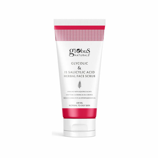 Globus Naturals Glycolic & 1% Salicylic Acid Herbal Anti Acne Face Scrub