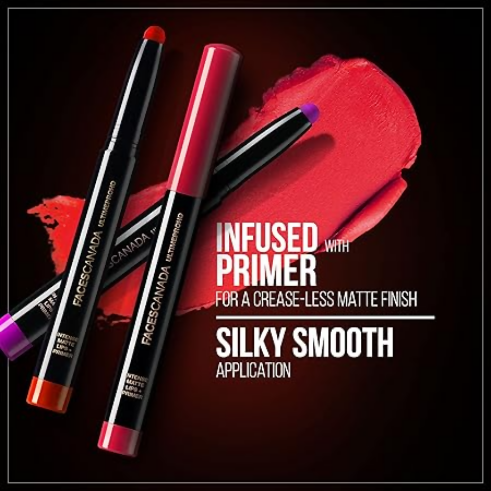 Faces Canada Ultime Pro Hd Intense Matte Lipstick + Primer - Red Bouquet (Red)