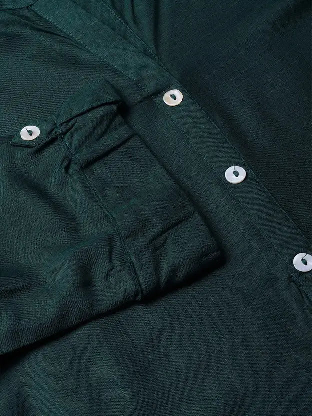Juniper Women Solid Viscose Rayon Asymmetric Kurta (Dark Green)