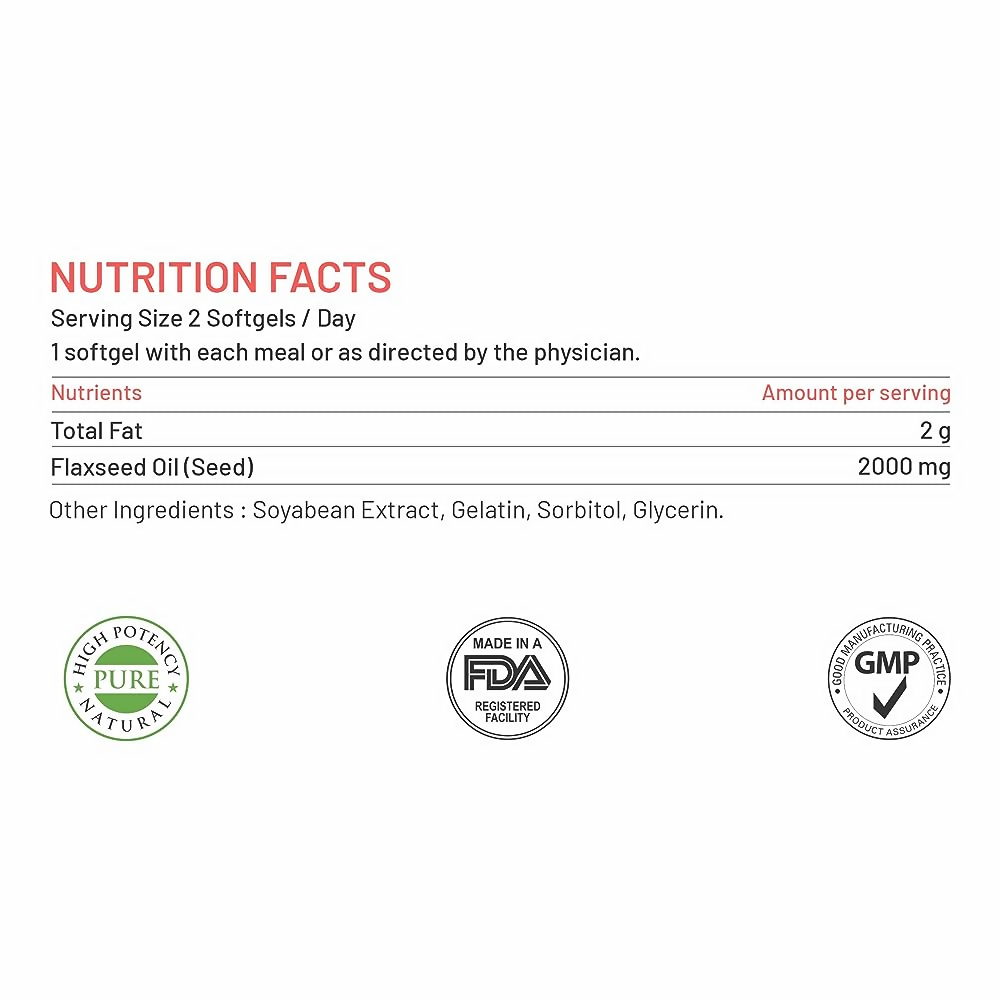 Bliss Welness Flaxseed Oil Softgel Capsules 