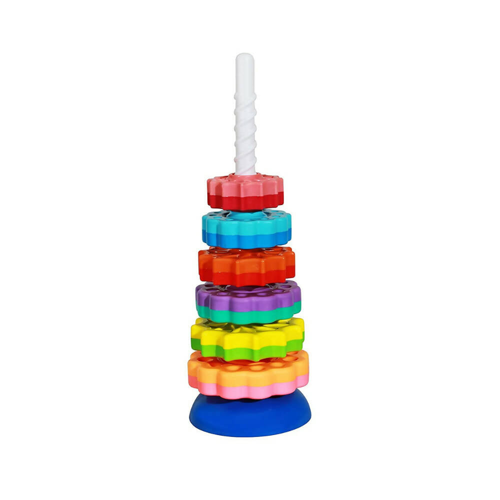 Sardar Ji Ki Dukan Spinning Tower Toy For Kids | Set Of 6 Multi Color Rings Toy For Toddlers To Improve The Dedication And Imagination (Multi Color) - Grab2buy