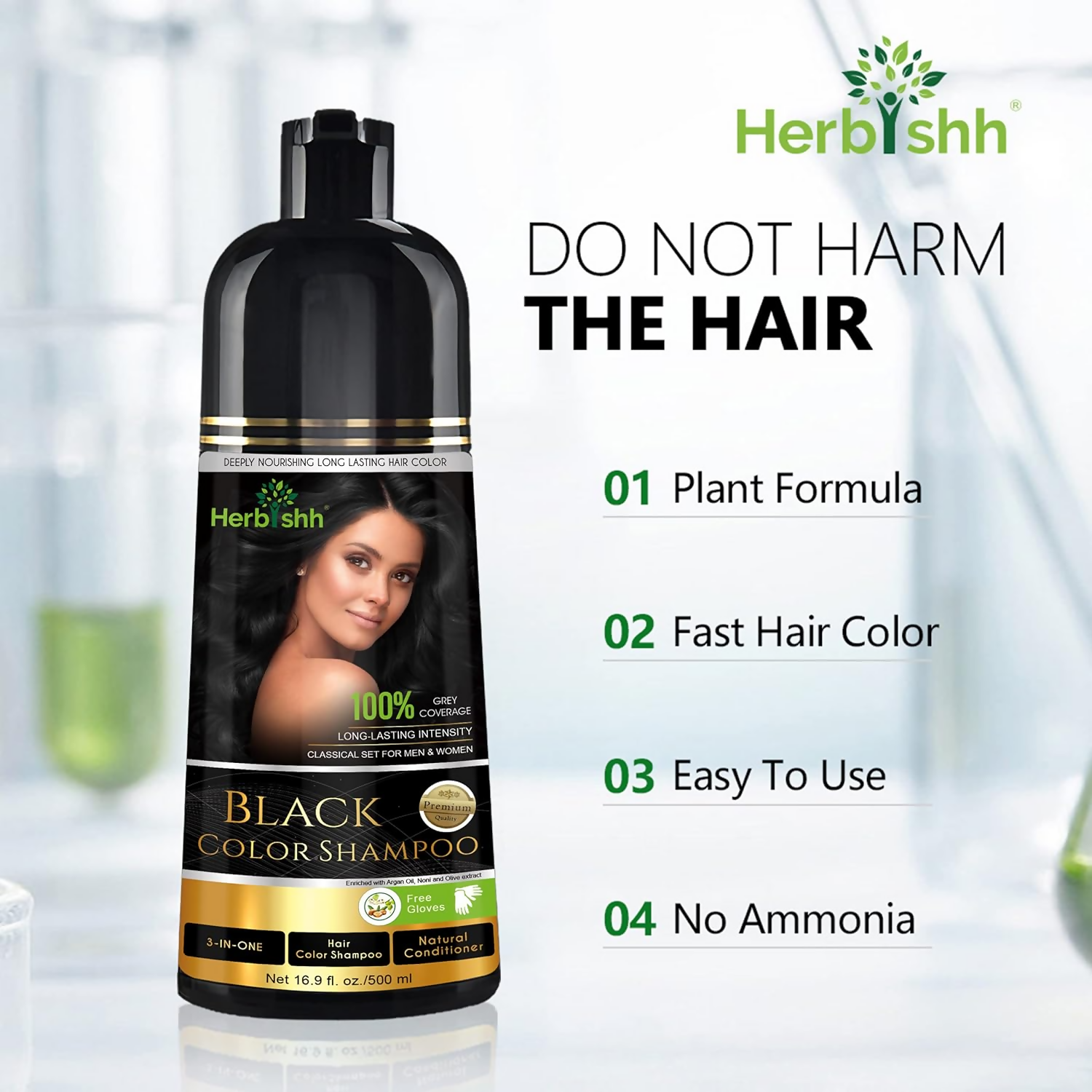 Herbishh Black Hair Color Shampoo - Grab2buy