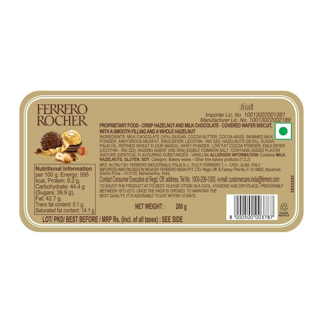 Ferrero Rocher Exquisite Hazelnut And Milk Chocolate | Premium Gift Box Rich, Creamy, Crunchy and Nutty Chocolate For Special Occasions 