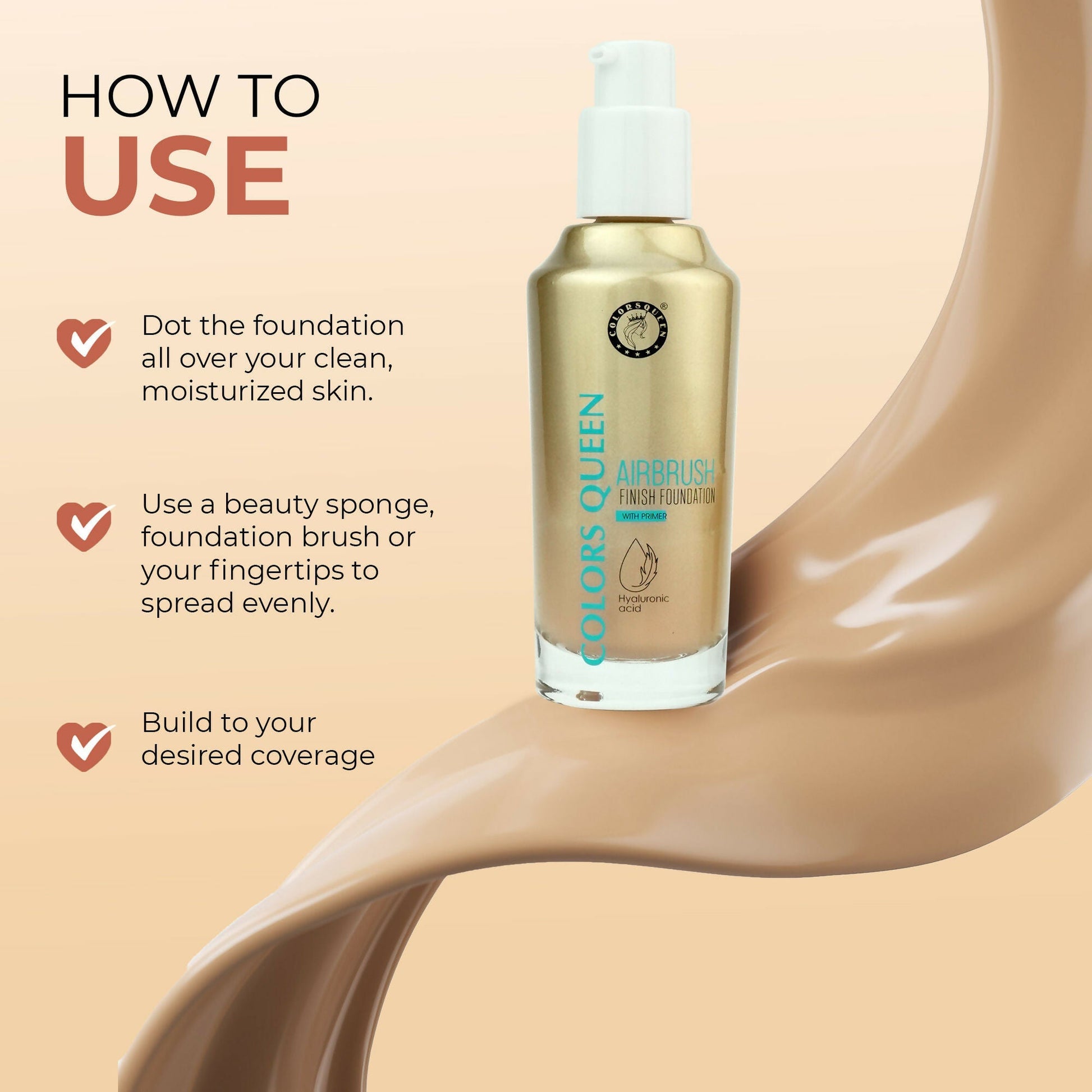 Colors Queen Airbrush Foundation With Primer - White Ivory  Grab2Buy Colors Queen Grab2Buy